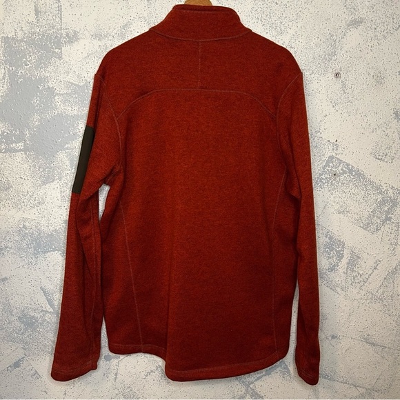 Eddie Bauer Orange Fleece Long Sleeve 1/2 Zip Pullover Sweater Mens Size XL - Picture 2 of 6